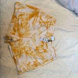 Yellow and White Patterned Shorts